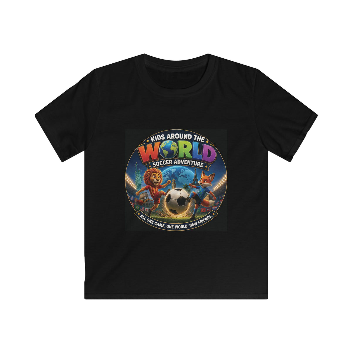 Kids Tee — 'Kids Around the World Soccer Adventure' Colorful Soccer Graphic