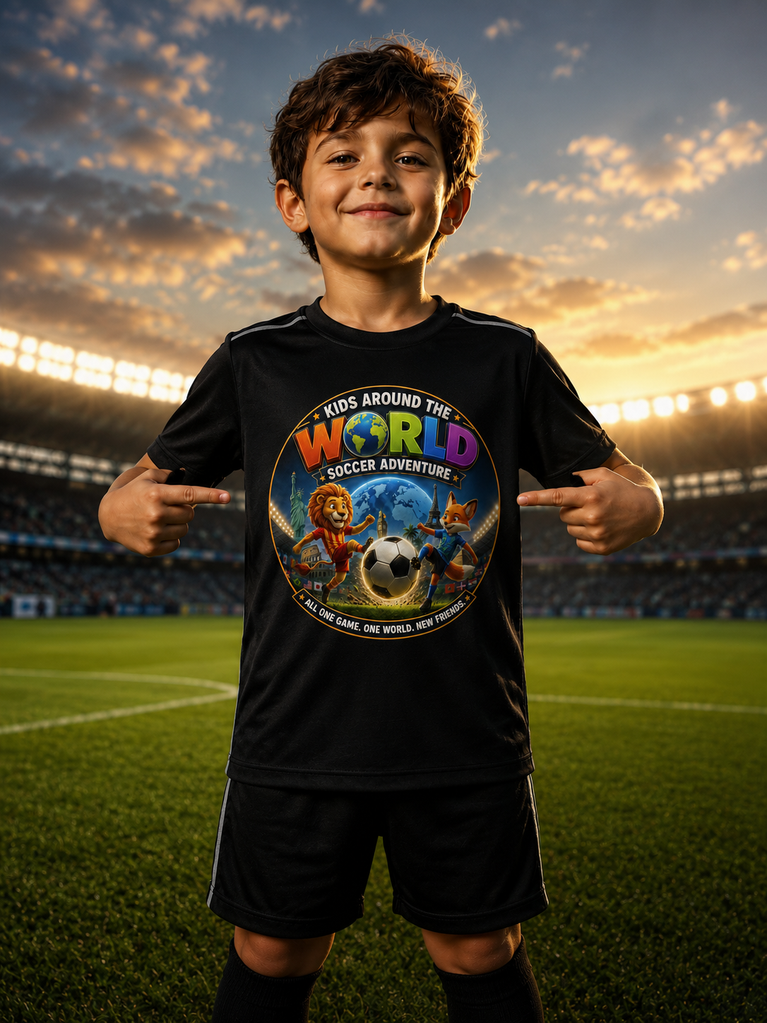 Kids Around the World Football Adventure 2026 T-Shirt
